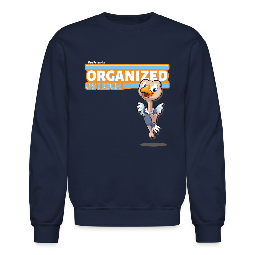 Organized Ostrich Character Comfort Adult Crewneck Sweatshirt - navy