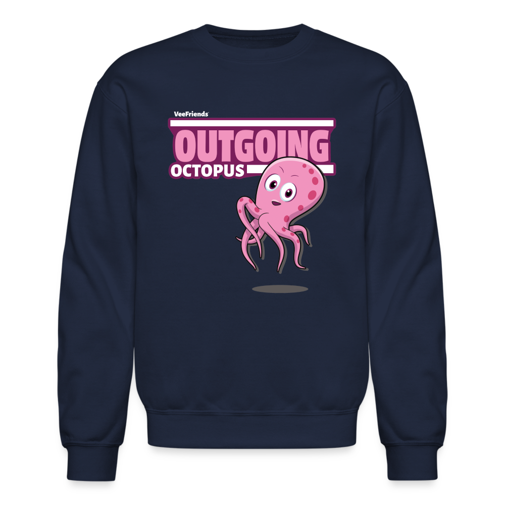 
            
                Load image into Gallery viewer, Outgoing Octopus Character Comfort Adult Crewneck Sweatshirt - navy
            
        