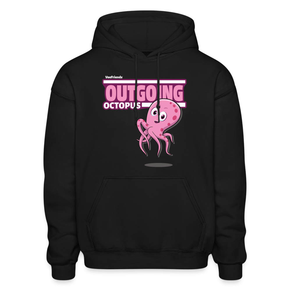 Outgoing Octopus Character Comfort Adult Hoodie - black