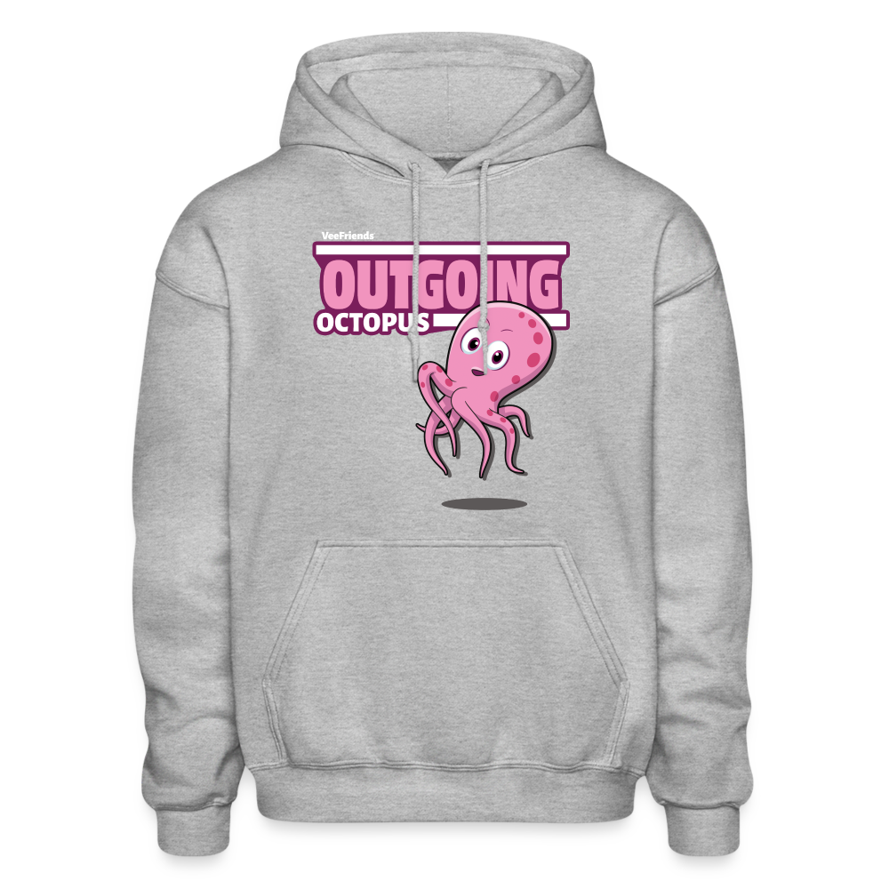 Outgoing Octopus Character Comfort Adult Hoodie - heather gray