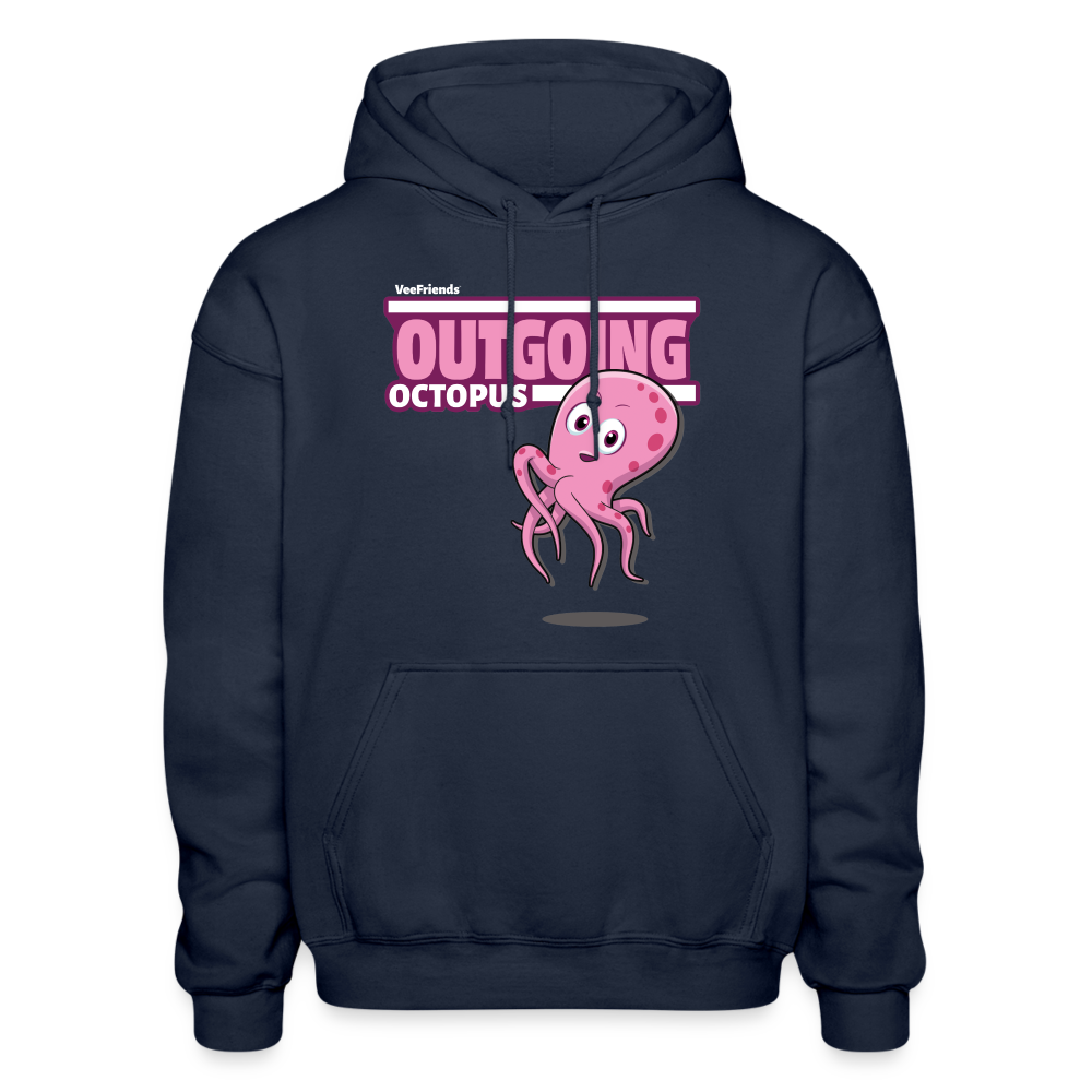 Outgoing Octopus Character Comfort Adult Hoodie - navy