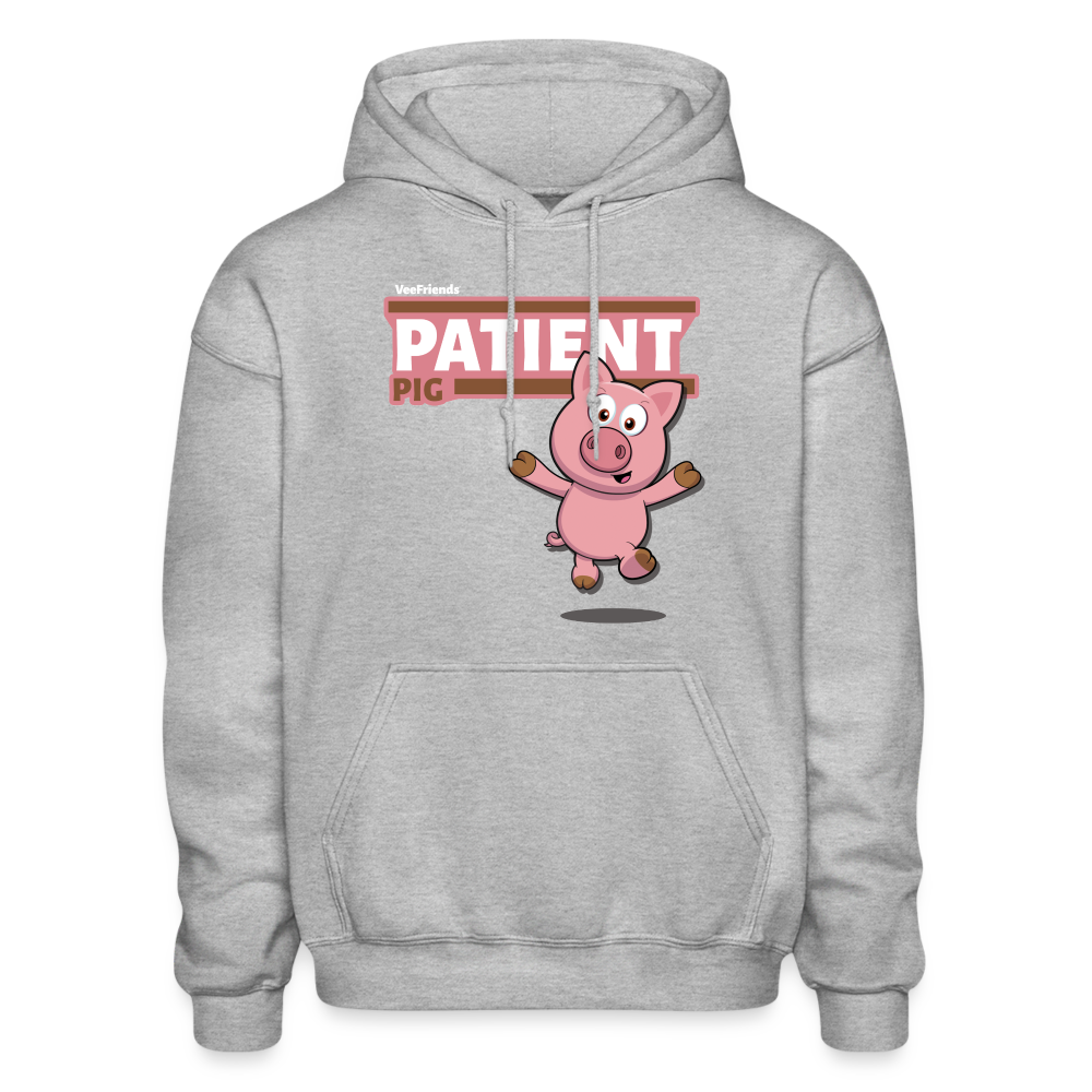 Patient Pig Character Comfort Adult Hoodie - heather gray