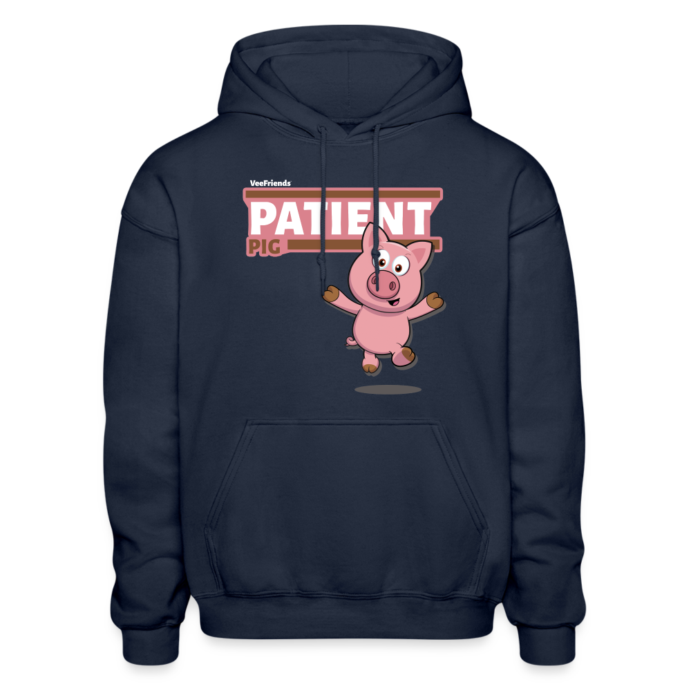 Patient Pig Character Comfort Adult Hoodie - navy