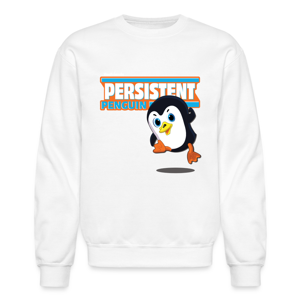 Persistent Penguin Character Comfort Adult Crewneck Sweatshirt - white