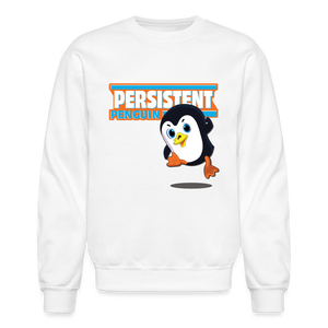 Persistent Penguin Character Comfort Adult Crewneck Sweatshirt - white
