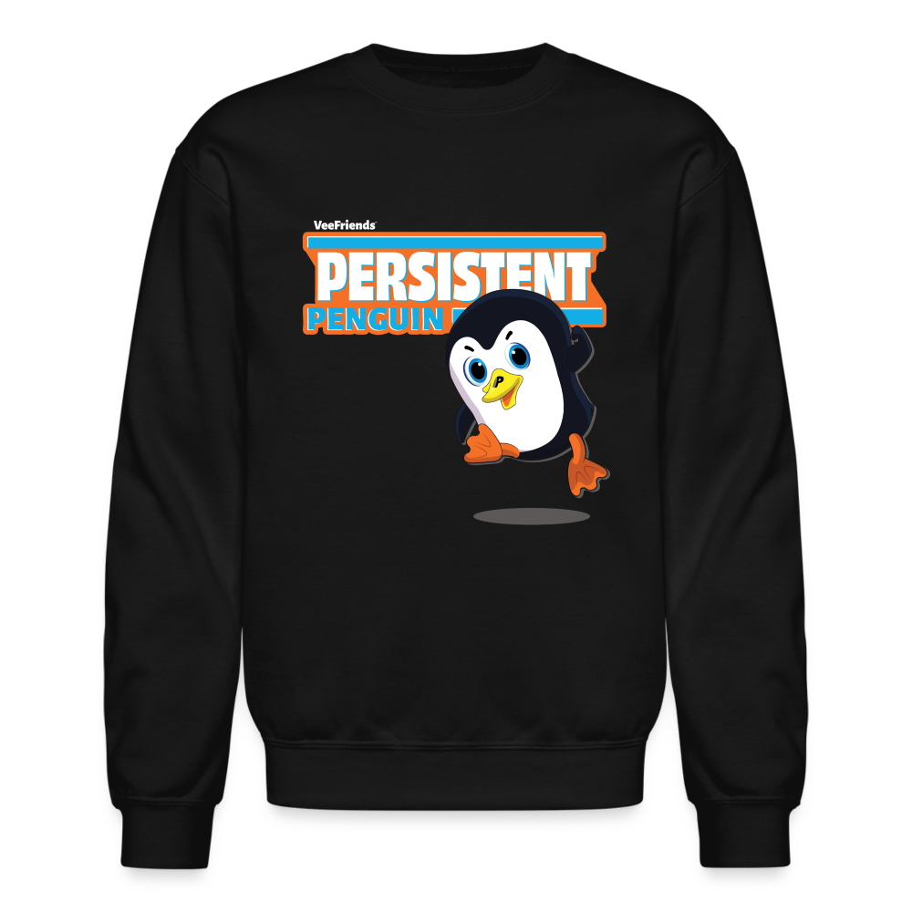 Persistent Penguin Character Comfort Adult Crewneck Sweatshirt - black