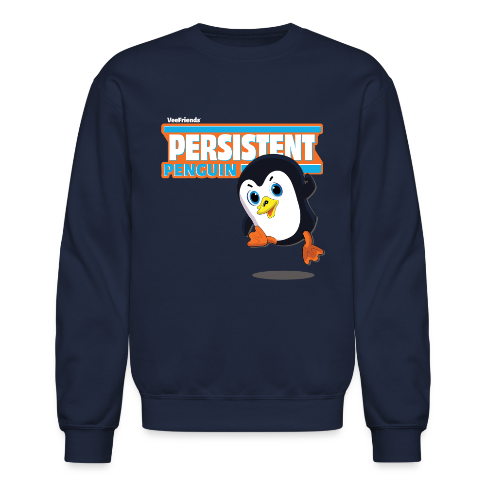 Persistent Penguin Character Comfort Adult Crewneck Sweatshirt - navy