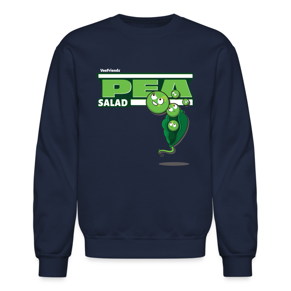 Pea Salad Character Comfort Adult Crewneck Sweatshirt - navy