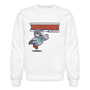 
            
                Load image into Gallery viewer, Perspective Pigeon Character Comfort Adult Crewneck Sweatshirt - white
            
        