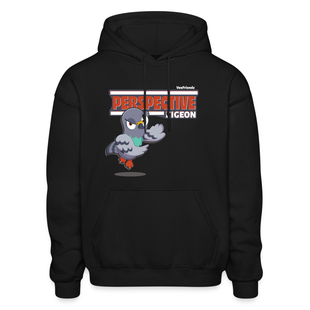 Perspective Pigeon Character Comfort Adult Hoodie - black