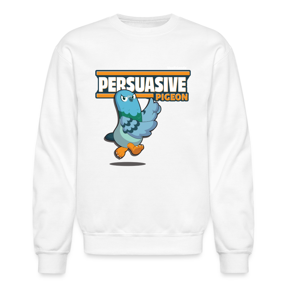 Persuasive Pigeon Character Comfort Adult Crewneck Sweatshirt - white