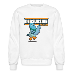 Persuasive Pigeon Character Comfort Adult Crewneck Sweatshirt - white