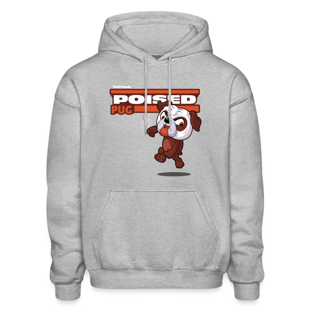 Poised Pug Character Comfort Adult Hoodie - heather gray