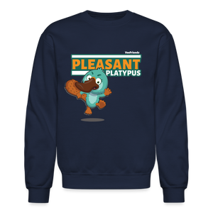 Pleasant Platypus Character Comfort Adult Crewneck Sweatshirt - navy