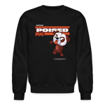 Poised Pug Character Comfort Adult Crewneck Sweatshirt - black