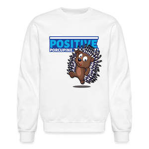 Positive Porcupine Character Comfort Adult Crewneck Sweatshirt - white