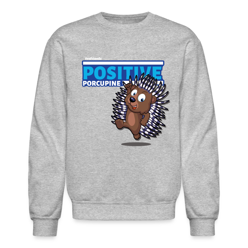 Positive Porcupine Character Comfort Adult Crewneck Sweatshirt - heather gray