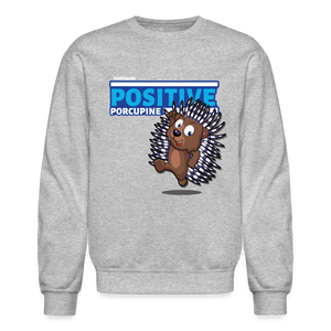 Positive Porcupine Character Comfort Adult Crewneck Sweatshirt - heather gray