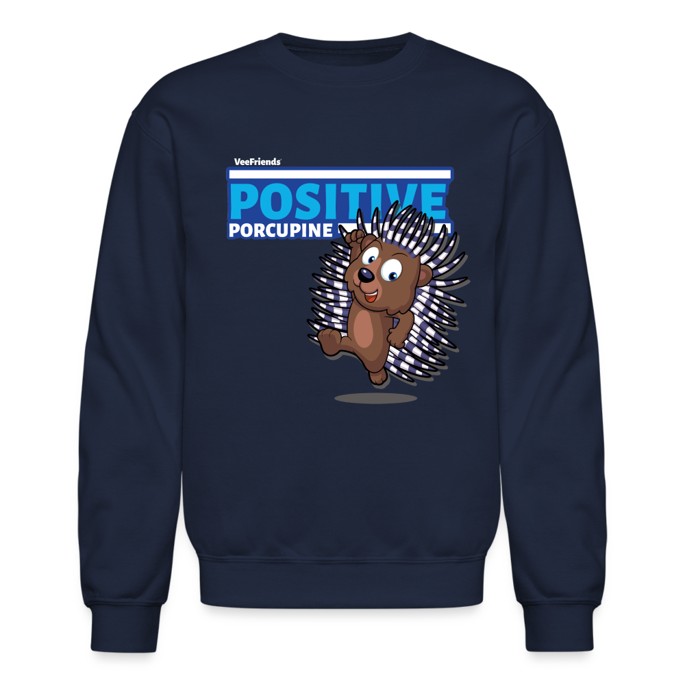 Positive Porcupine Character Comfort Adult Crewneck Sweatshirt - navy