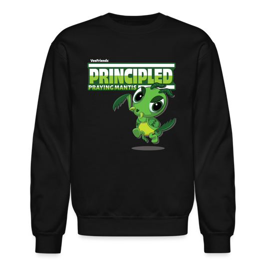 Principled Praying Mantis Character Comfort Adult Crewneck Sweatshirt - black