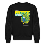 Practical Peacock Character Comfort Adult Crewneck Sweatshirt - black