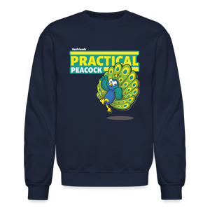 Practical Peacock Character Comfort Adult Crewneck Sweatshirt - navy