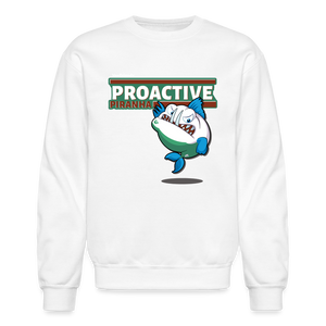 Proactive Piranha Character Comfort Adult Crewneck Sweatshirt - white