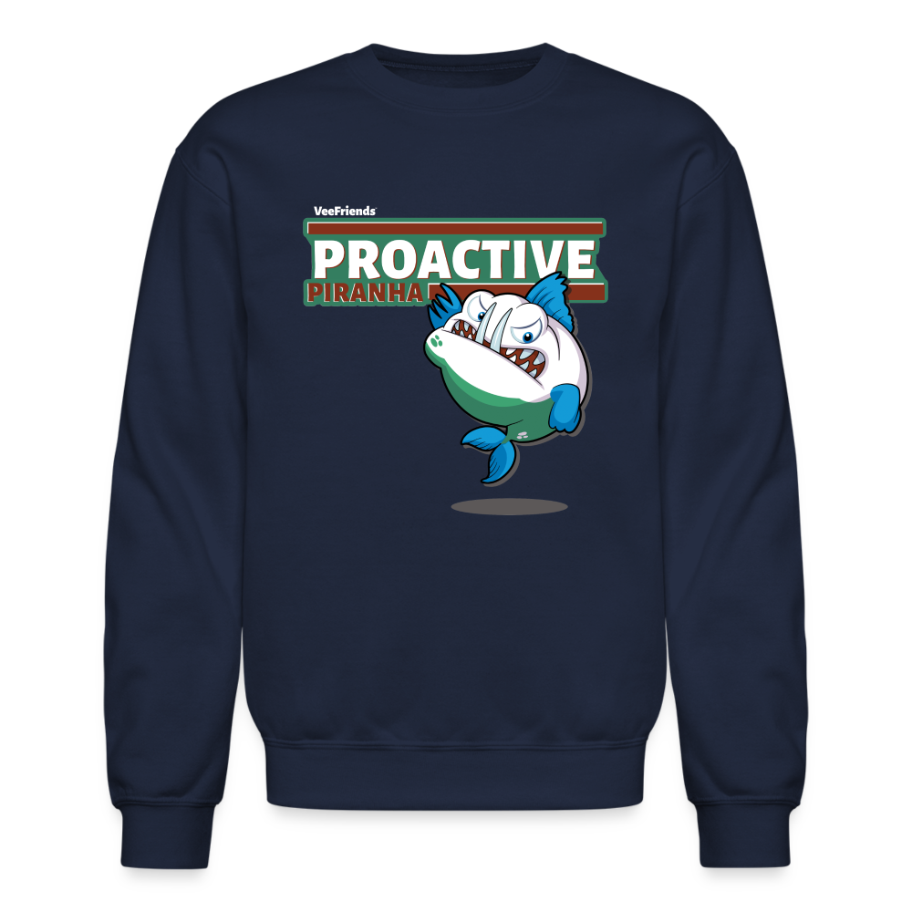 
            
                Load image into Gallery viewer, Proactive Piranha Character Comfort Adult Crewneck Sweatshirt - navy
            
        
