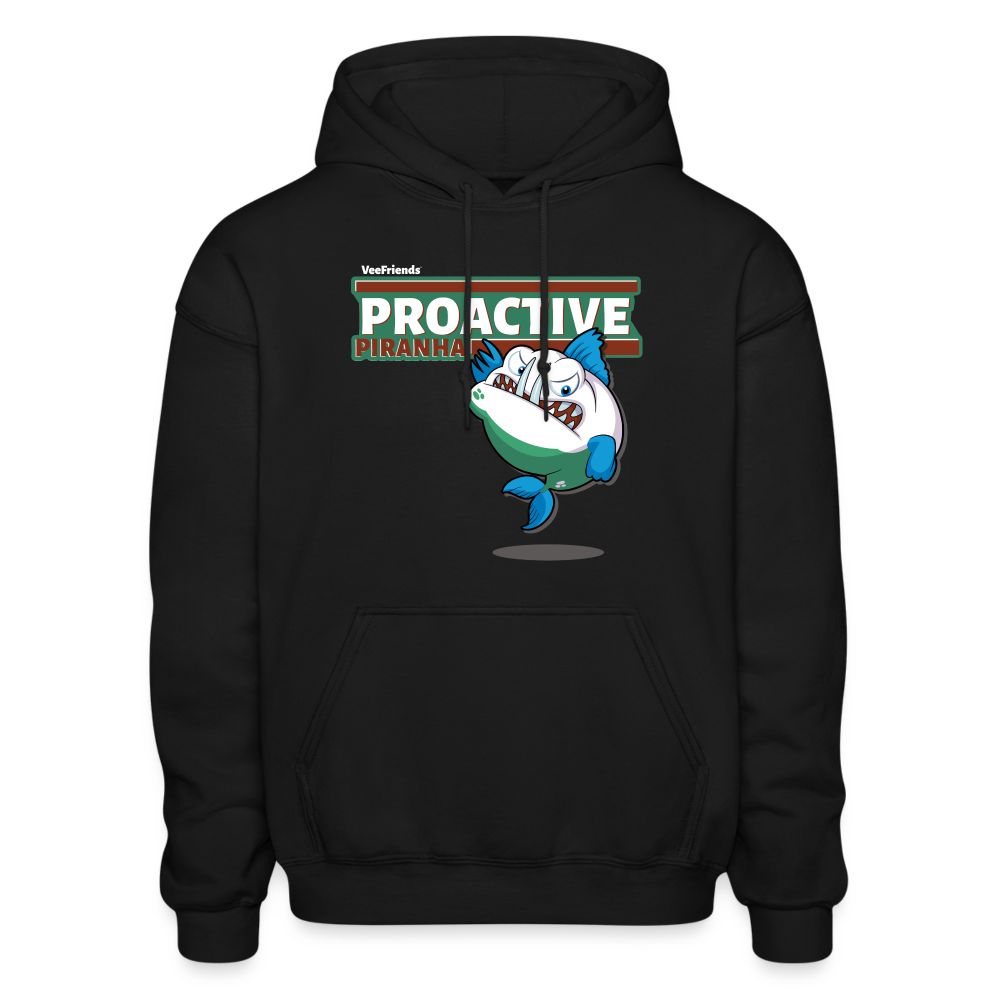 Proactive Piranha Character Comfort Adult Hoodie - black