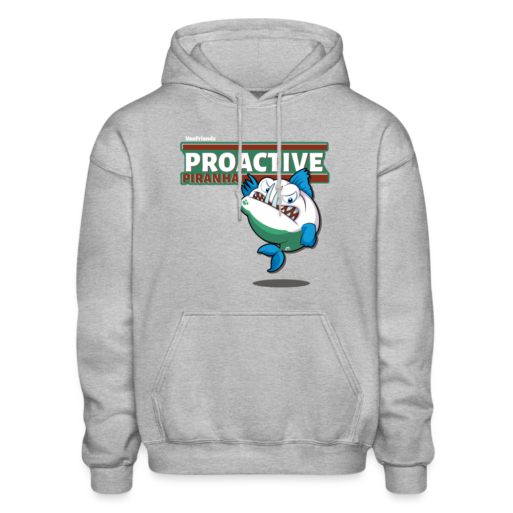 Proactive Piranha Character Comfort Adult Hoodie - heather gray