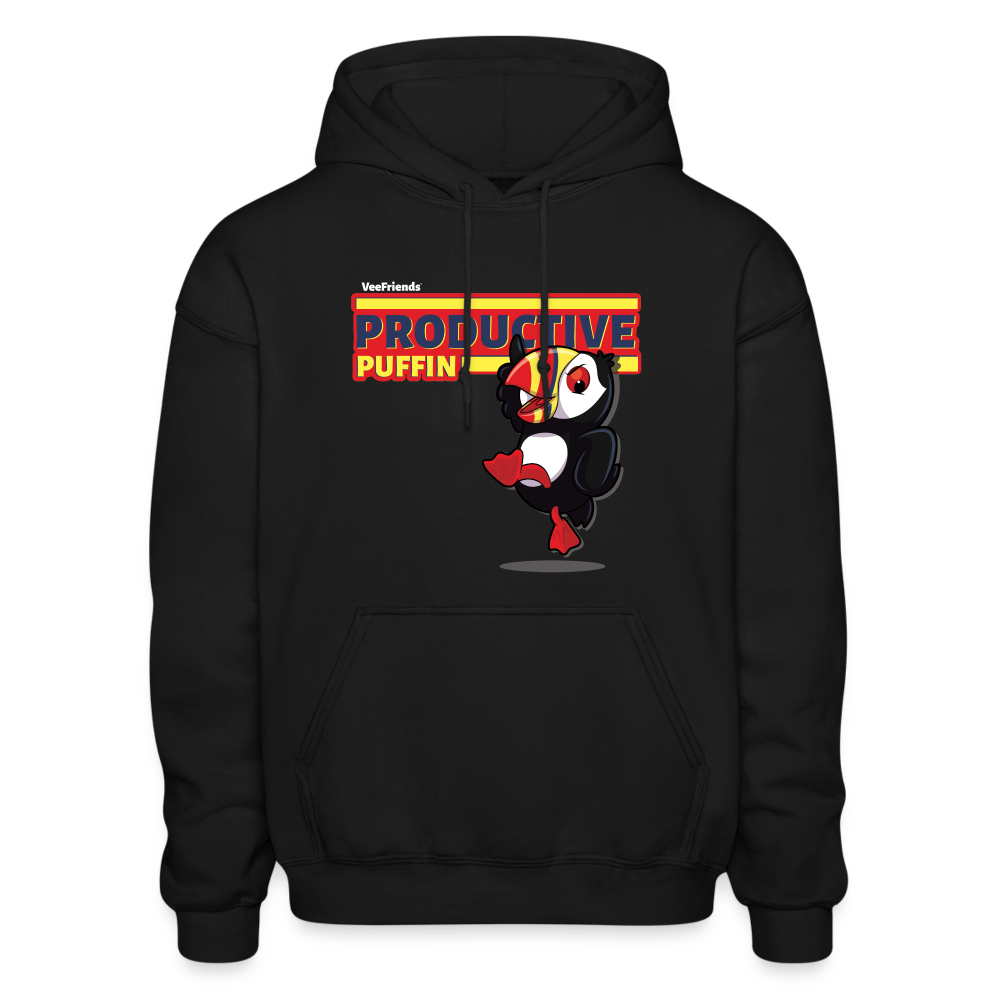 Productive Puffin Character Comfort Adult Hoodie - black