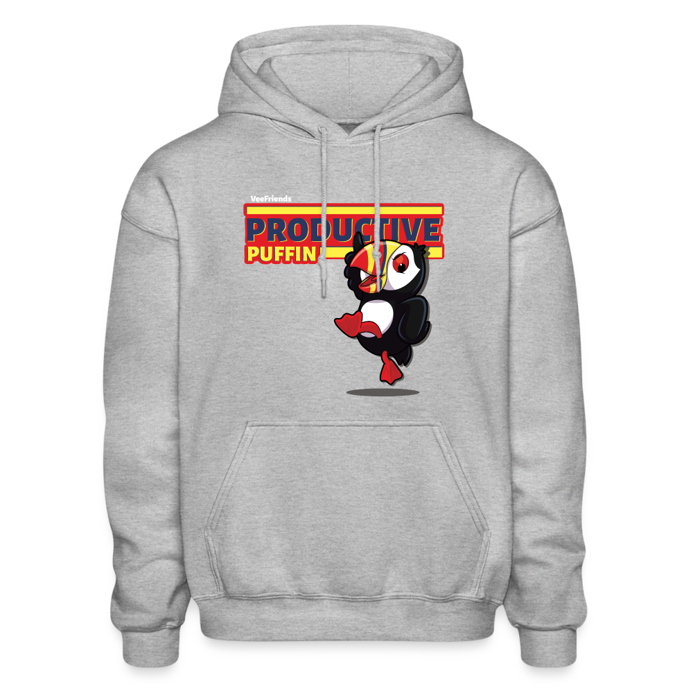 Productive Puffin Character Comfort Adult Hoodie - heather gray