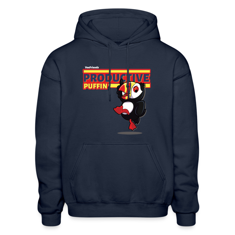 Productive Puffin Character Comfort Adult Hoodie - navy