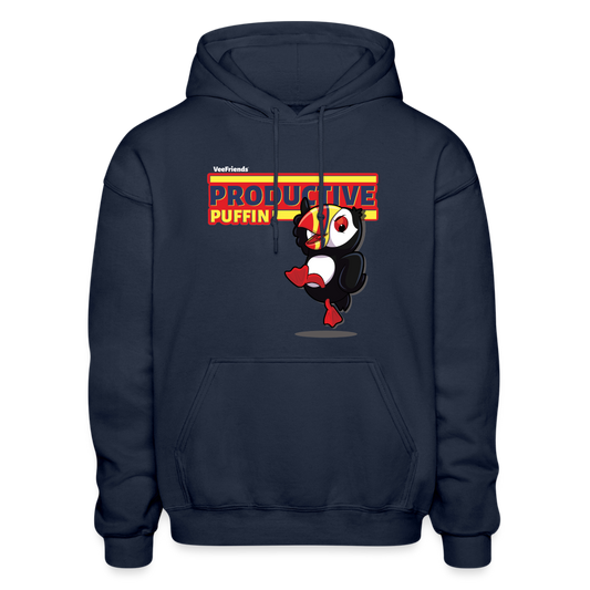 Productive Puffin Character Comfort Adult Hoodie - navy