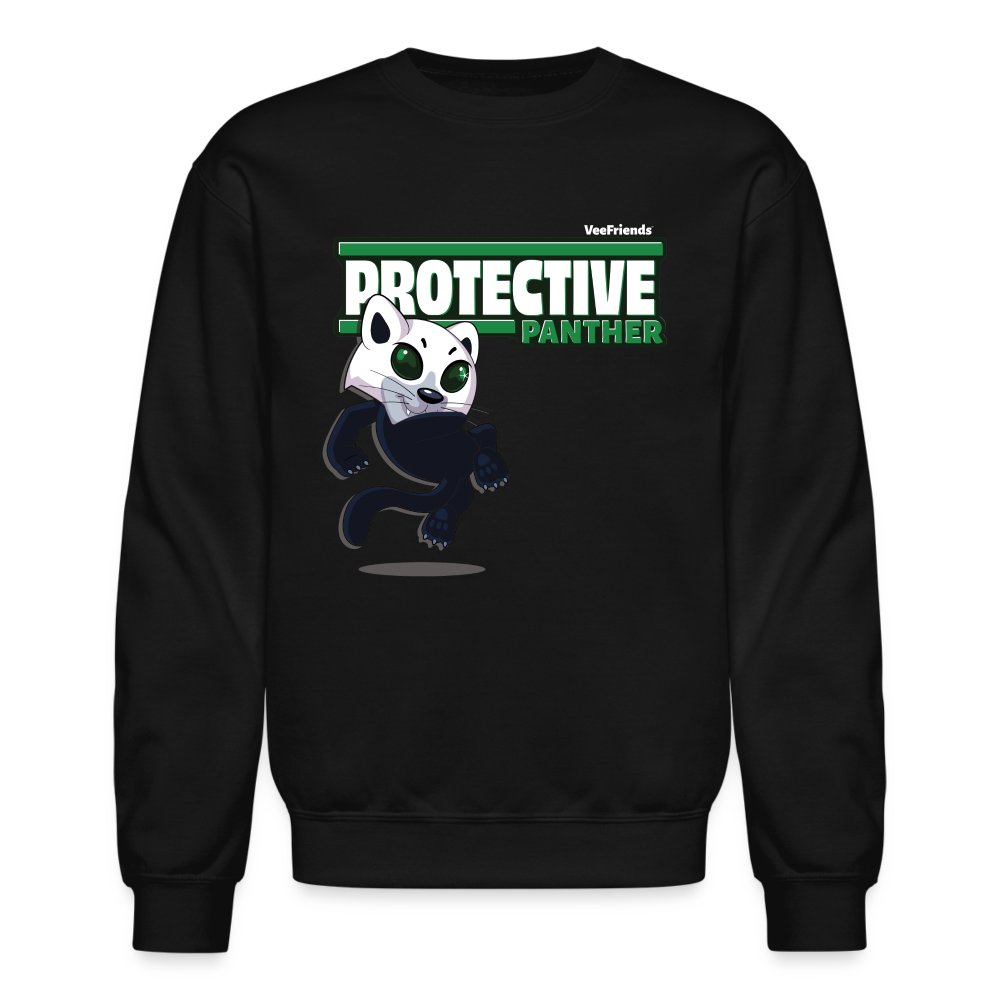 Protective Panther Character Comfort Adult Crewneck Sweatshirt - black