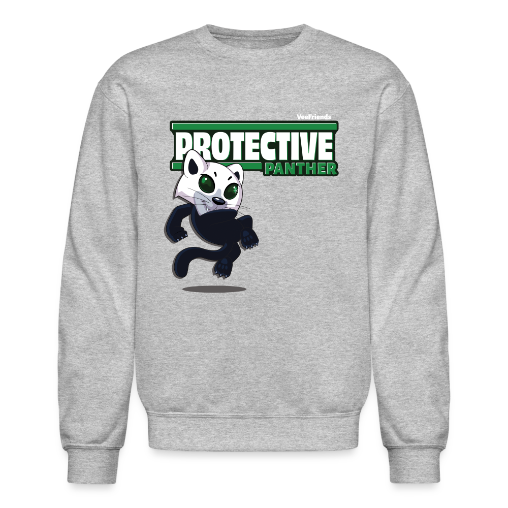 Protective Panther Character Comfort Adult Crewneck Sweatshirt - heather gray