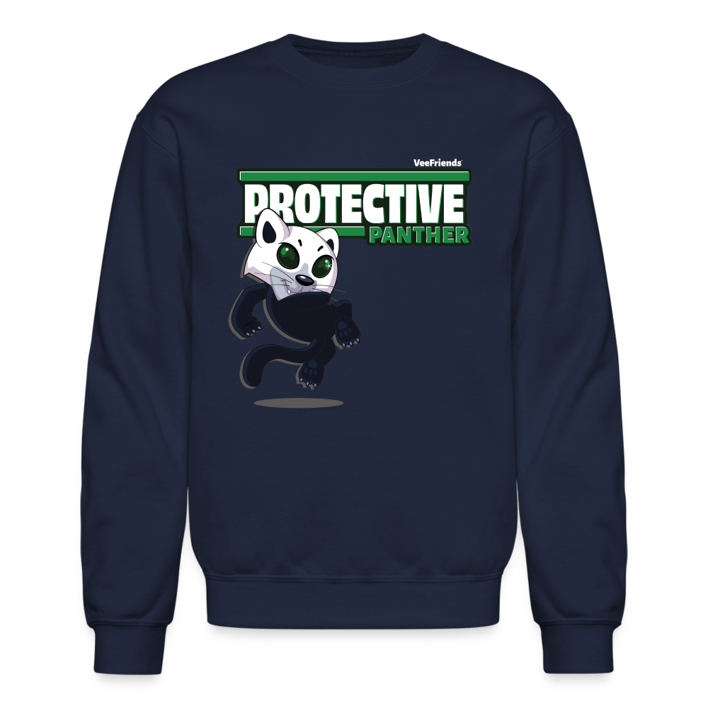 Protective Panther Character Comfort Adult Crewneck Sweatshirt - navy