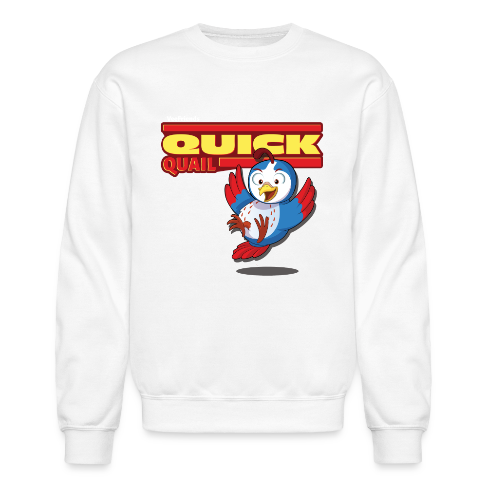 Quick Quail Character Comfort Adult Crewneck Sweatshirt - white