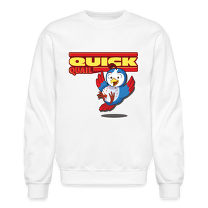 Quick Quail Character Comfort Adult Crewneck Sweatshirt - white