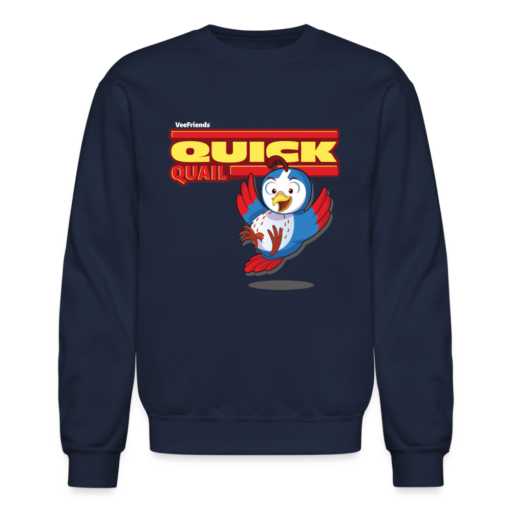Quick Quail Character Comfort Adult Crewneck Sweatshirt - navy