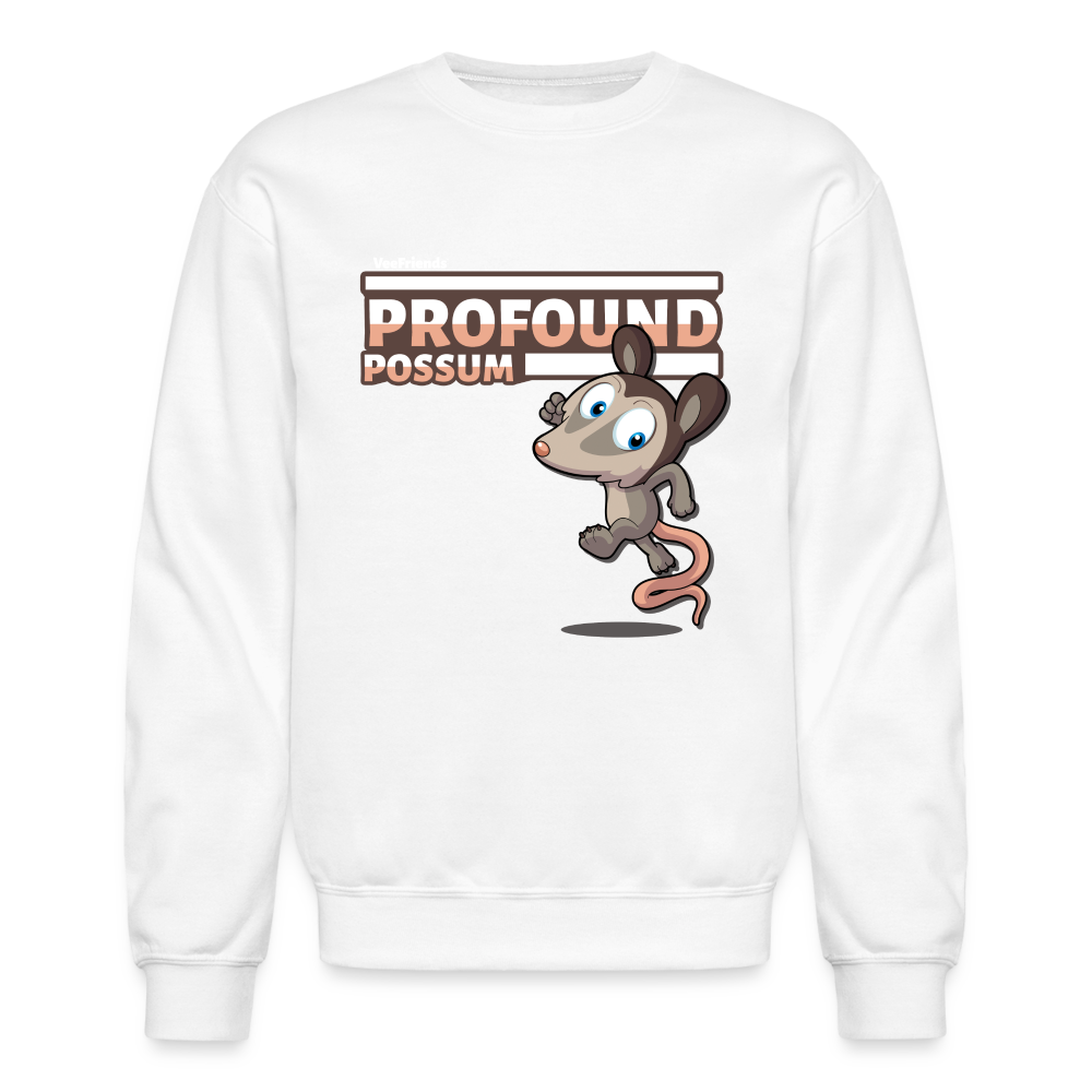 Profound Possum Character Comfort Adult Crewneck Sweatshirt - white