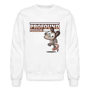 Profound Possum Character Comfort Adult Crewneck Sweatshirt - white