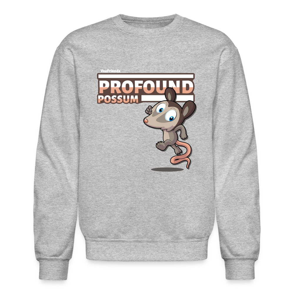 Profound Possum Character Comfort Adult Crewneck Sweatshirt - heather gray