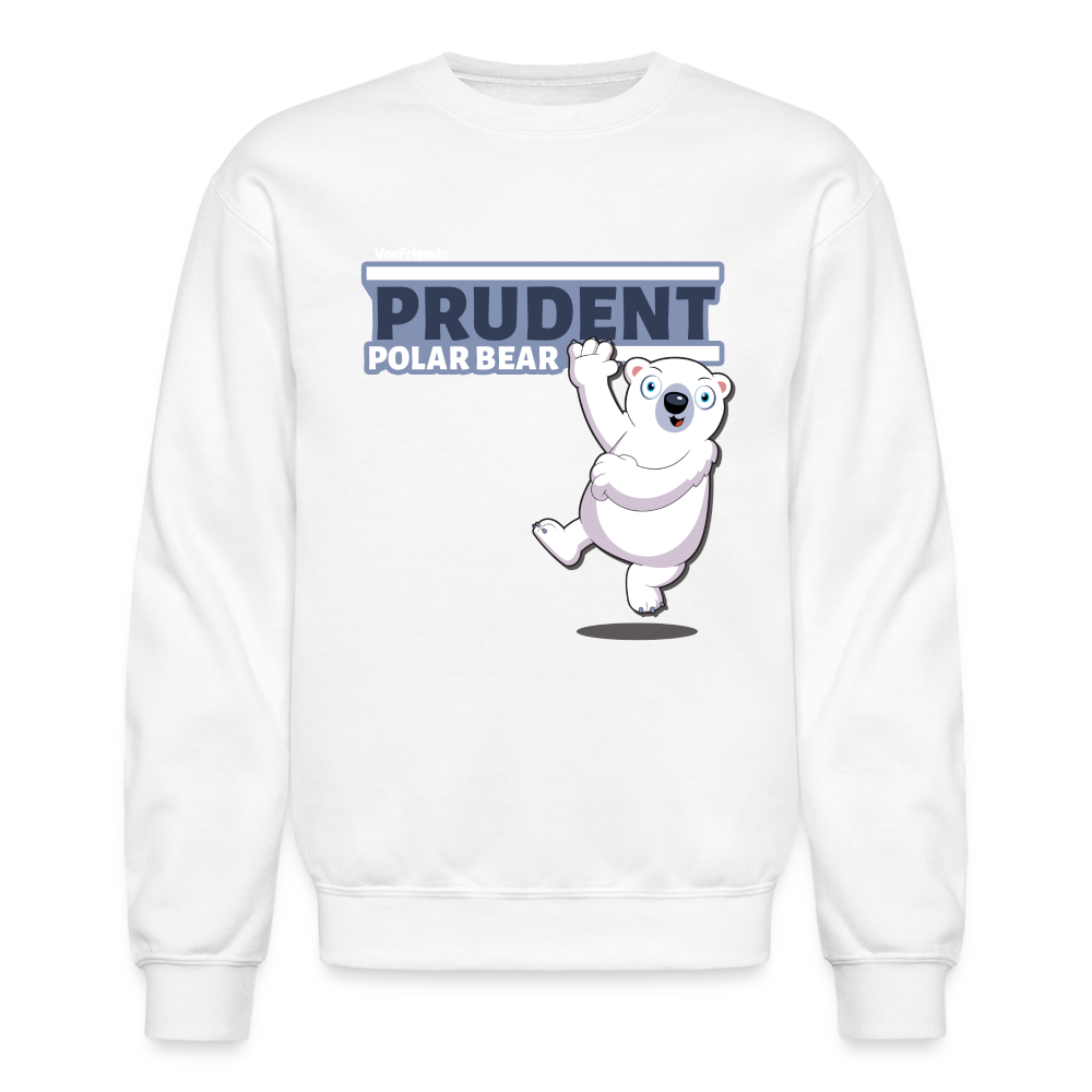 Prudent Polar Bear Character Comfort Adult Crewneck Sweatshirt - white