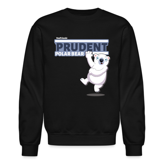 Prudent Polar Bear Character Comfort Adult Crewneck Sweatshirt - black