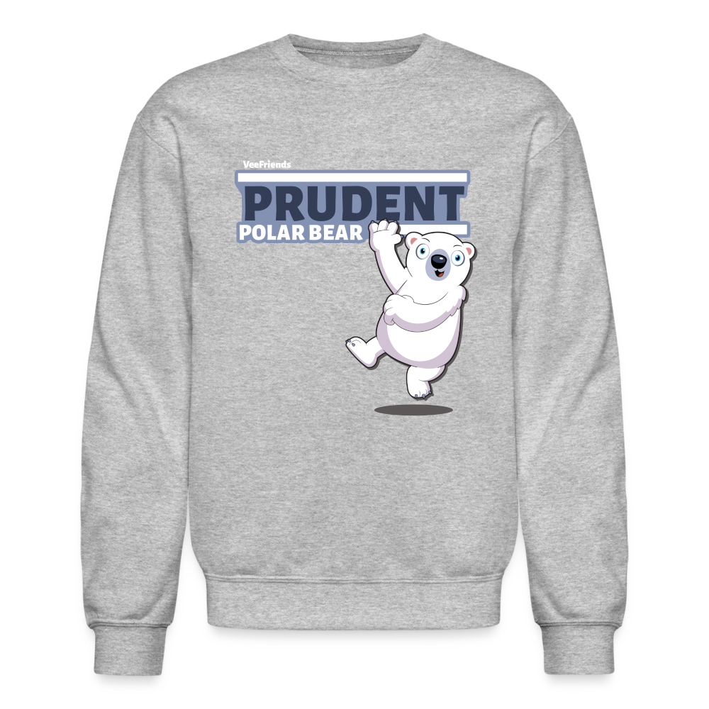 Prudent Polar Bear Character Comfort Adult Crewneck Sweatshirt - heather gray