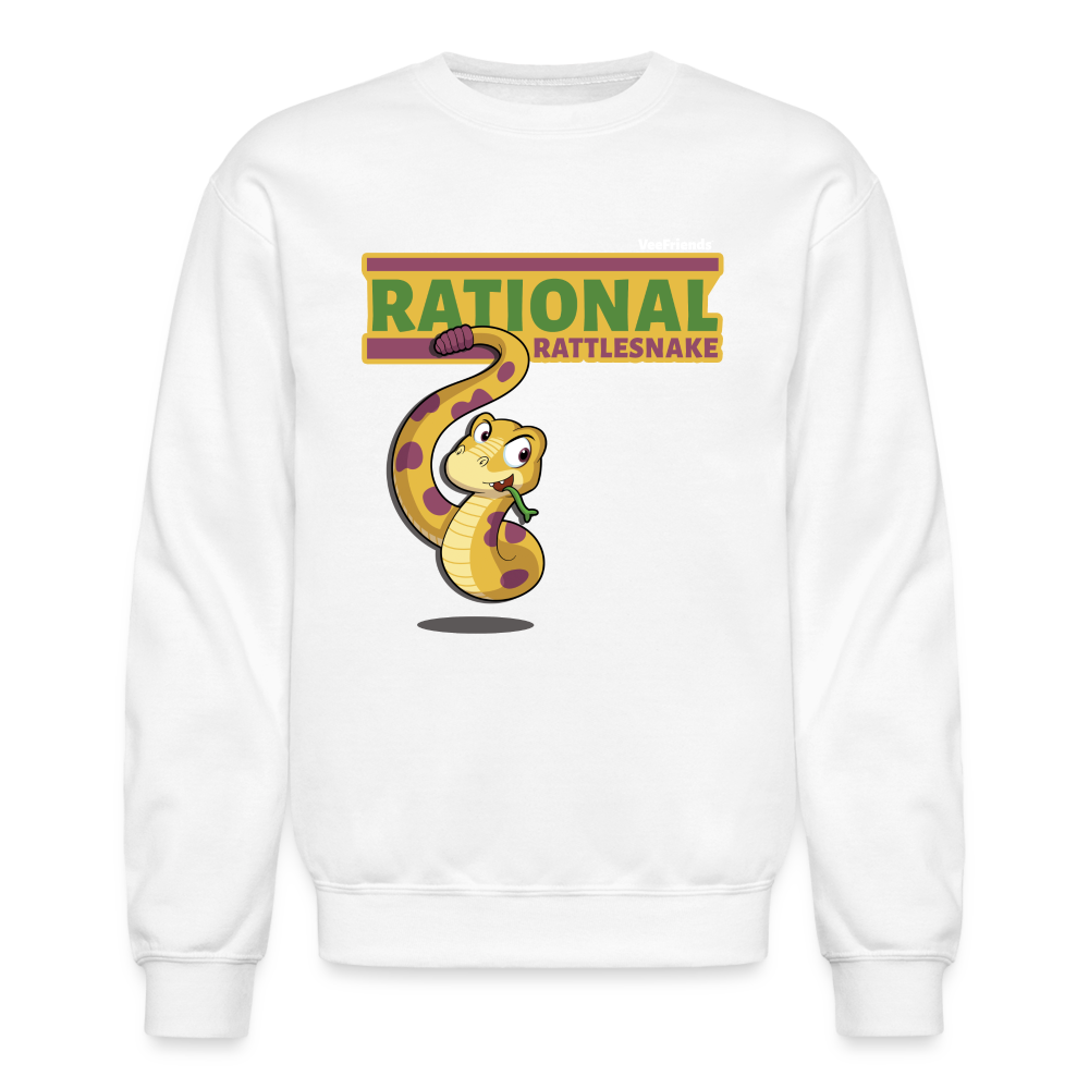 Rational Rattlesnake Character Comfort Adult Crewneck Sweatshirt - white