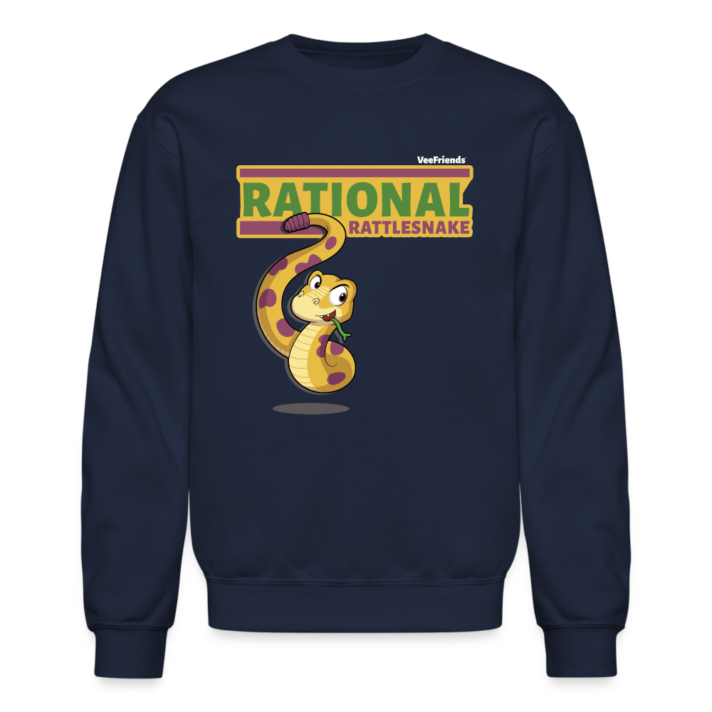 Rational Rattlesnake Character Comfort Adult Crewneck Sweatshirt - navy