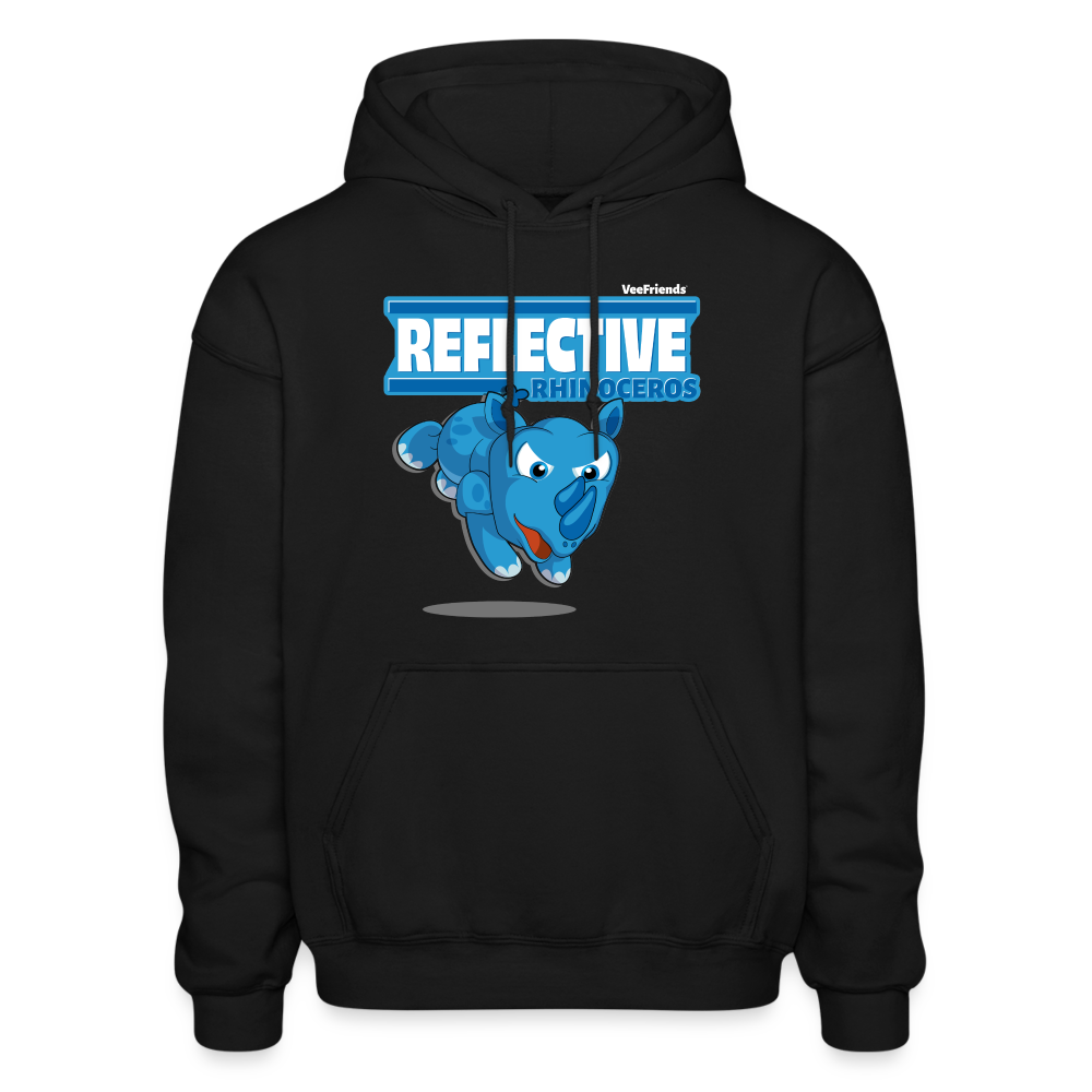 Reflective Rhinoceros Character Comfort Adult Hoodie - black