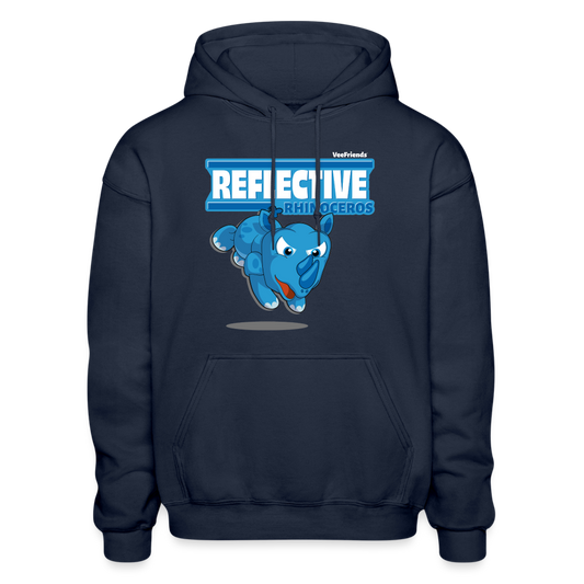 Reflective Rhinoceros Character Comfort Adult Hoodie - navy